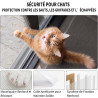 Bksai moustiquaire anti-chute pour chat – renforcée anti-griffes 320g/m², protection fenêtre sécurisée sans perçage, filet auto-