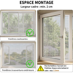 Bksai moustiquaire anti-chute pour chat – renforcée anti-griffes 320g/m², protection fenêtre sécurisée sans perçage, filet auto-