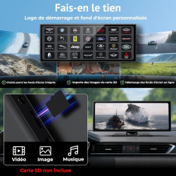 Écran CarPlay sans Fil 11,26" compatible avec Apple CarPlay & Android Auto,Autoradio avec Netflix,Prime Video,Disney+ Intégrés,C