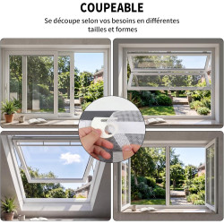 Bksai moustiquaire anti-chute pour chat – renforcée anti-griffes 320g/m², protection fenêtre sécurisée sans perçage, filet auto-