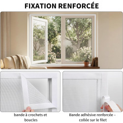 Bksai moustiquaire anti-chute pour chat – renforcée anti-griffes 320g/m², protection fenêtre sécurisée sans perçage, filet auto-