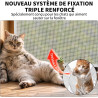 Bksai moustiquaire anti-chute pour chat – renforcée anti-griffes 320g/m², protection fenêtre sécurisée sans perçage, filet auto-