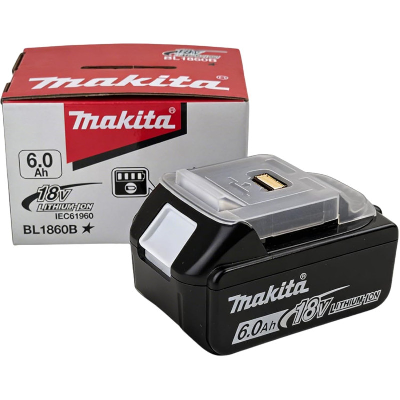 Batterie 18V 6,0Ah Compatible avec Makita LXT BL1860B – Batterie Li-ION de Remplacement avec indicateur LED de Charge pour Outil