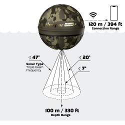 Détecteur de poissons Deeper CHIRP+ 4 à commande vocale et alimenté par l'IA avec GPS – Sonar portable pour la pêche en bateau, 