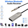 Adaptateur bleutooth jack 6.0 pour voiture, récepteur bleutooth auxiliaire 3.5mm avec micro intégré pour kit main libre, prise b