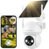 WOLFANG Caméra de sécurité Solaire d'extérieur 1080p PTZ WiFi 360° (2,4 G Uniquement), détection de Mouvement PIR, Vision Noctur