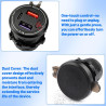 Prise USB 12V 50W 3 Port 20W QC3.0&15W USB&15W PD Prise usb Moto Etanche 12v avec Interrupteur LED Voltmètre Allume Cigare 12v E