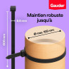 GAUDER Serre-câbles noirs (80 kg résistance) - Attache câble extra fort et long pour gestion câbles, clôture, jardin, chantier &