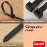 GAUDER Serre-câbles noirs (80 kg résistance) - Attache câble extra fort et long pour gestion câbles, clôture, jardin, chantier &