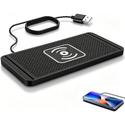 15 W Chargeur de Voiture sans Fil Tapis de Chargement Rapide sans Fil QI pour Voiture Tapis de Charge Rapide antidérapant avec U