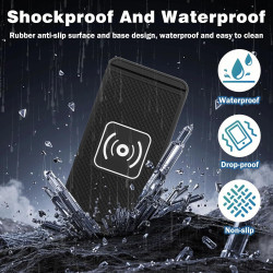 15 W Chargeur de Voiture sans Fil Tapis de Chargement Rapide sans Fil QI pour Voiture Tapis de Charge Rapide antidérapant avec U