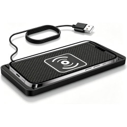 15 W Chargeur de Voiture sans Fil Tapis de Chargement Rapide sans Fil QI pour Voiture Tapis de Charge Rapide antidérapant avec U