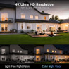 4K Caméra de Surveillance WiFi Extérieure Sans Fil,10X Triple Objectif Camera Solaire Extérieur avec Panneau,360° PTZ Sécurité à