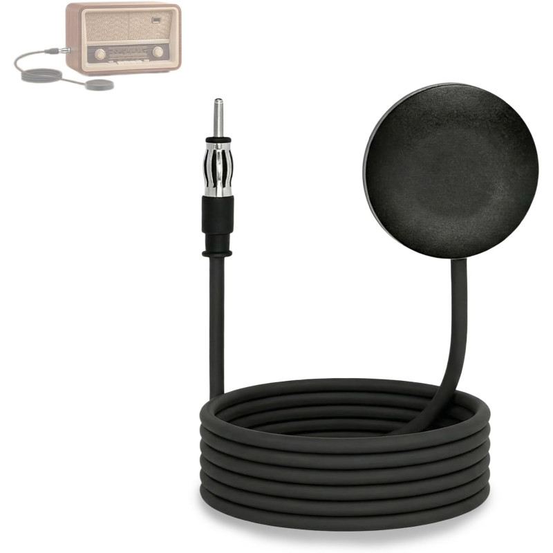Antenne Voiture FM, Antenne Radio Voiture Universelle pour Voiture, Camion, SUV - Antenne Autoradio avec Prise DIN 3M et Câble d