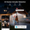 4K Caméra de Surveillance WiFi Extérieure Sans Fil,10X Triple Objectif Camera Solaire Extérieur avec Panneau,360° PTZ Sécurité à