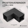 CLIP & SHADE Support de poteau 90 x 90 cm Connecteur d'angle 2 voies pour poteaux en bois | Chaussures de poutre 9 x 9 cm galvan