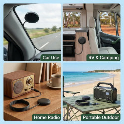 Antenne Voiture FM, Antenne Radio Voiture Universelle pour Voiture, Camion, SUV - Antenne Autoradio avec Prise DIN 3M et Câble d