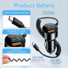 100W Allume Cigare USB C Adaptateur 12V 2 Port USB PD 30W Charge Rapide avec Spiralé Câble pour iPhone 17/16/15 Pro Max iPad Sam