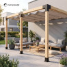 CLIP & SHADE Support de poteau 90 x 90 cm Connecteur d'angle 2 voies pour poteaux en bois | Chaussures de poutre 9 x 9 cm galvan