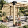 CLIP & SHADE Support de poteau 90 x 90 cm Connecteur d'angle 2 voies pour poteaux en bois | Chaussures de poutre 9 x 9 cm galvan