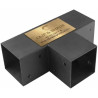 Clip'n'Shade Support de poteau 90x90 T-Connecteur d'angle à 3 voies pour poteaux en bois | Pieds de poutre 9x9 zingués et thermo