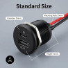 Prise USB Aluminium 12V pour Camping-Car avec Double Port USB-C PD3.0 et USB-A QC3.0 - Charge Rapide pour Bateau, Caravane - Pui
