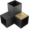 CLIP & SHADE Support de poteau 90 x 90 mm Connecteur d'angle en Y 3 voies pour poteaux en bois | Chaussures de poutre 9 x 9 cm g