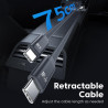 toocki Chargeur Voiture 105W, 4 en 1 Adaptateur Allume Cigare avec 2 Câbles USB-C Rétractables, Bloc PD45W & QC3.0, Charge Rapid