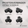 CLIP & SHADE Support de poteau 90 x 90 mm Connecteur d'angle en Y 3 voies pour poteaux en bois | Chaussures de poutre 9 x 9 cm g