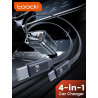 toocki Chargeur Voiture 105W, 4 en 1 Adaptateur Allume Cigare avec 2 Câbles USB-C Rétractables, Bloc PD45W & QC3.0, Charge Rapid
