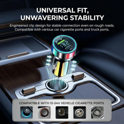 QLK Chargeur Allume Cigare 120W USB C, Chargeur Voiture Charge Rapide Double Port avec Câble USB C 6A, Charge Rapide pour Compat