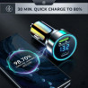 QLK Chargeur Allume Cigare 120W USB C, Chargeur Voiture Charge Rapide Double Port avec Câble USB C 6A, Charge Rapide pour Compat