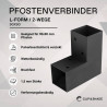 CLIP & SHADE Support de poteau 90 x 90 cm Connecteur d'angle en X 4 voies pour poteaux en bois | Chaussures de poutre 9 x 9 cm g
