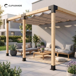CLIP & SHADE Support de poteau 90 x 90 cm Connecteur d'angle en X 4 voies pour poteaux en bois | Chaussures de poutre 9 x 9 cm g