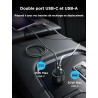 Chargeur allume-cigare USB C, PD45W & QC30W avec câble de charge de type C de 2 m pour Samsung Galaxy S26 Ultra S25 S24 A56 A55 