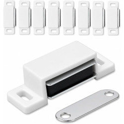 IPEA Loquets Magnetiques de Porte pour Meuble, Portes, Armoires – [ 10 PIÈCES ] – Fermeture Magnétique avec Aimants pour Placard