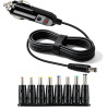 12V 5A Chargeur Allume‑Cigare Universel avec 8 Connecteurs, Prise DC 5,5 x 2,1 mm pour Lecteur DVD, GPS, Routeurs, Haut‑Parleurs
