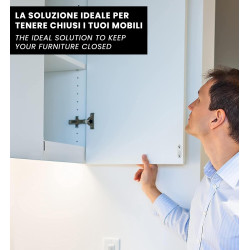 IPEA Loquets Magnetiques de Porte pour Meuble, Portes, Armoires – [ 10 PIÈCES ] – Fermeture Magnétique avec Aimants pour Placard