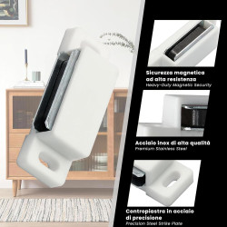 IPEA Loquets Magnetiques de Porte pour Meuble, Portes, Armoires – [ 10 PIÈCES ] – Fermeture Magnétique avec Aimants pour Placard