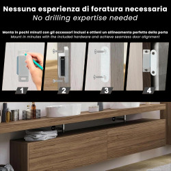 IPEA Loquets Magnetiques de Porte pour Meuble, Portes, Armoires – [ 10 PIÈCES ] – Fermeture Magnétique avec Aimants pour Placard