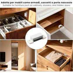 IPEA Loquets Magnetiques de Porte pour Meuble, Portes, Armoires – [ 10 PIÈCES ] – Fermeture Magnétique avec Aimants pour Placard