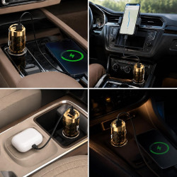 125W Allume Cigare USB C [PD65W & QC60W], Allume Cigare USB C PD65W et QC60W, Chargeur Allume Cigare Double Port USB C et USB A,