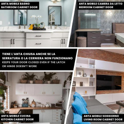 IPEA Loquets Magnetiques de Porte pour Meuble, Portes, Armoires – [ 10 PIÈCES ] – Fermeture Magnétique avec Aimants pour Placard