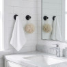 Lot de 6 crochets à ventouse noirs avec porte-serviettes extra solides, réutilisables et amovibles, pour salle de bain, cuisine