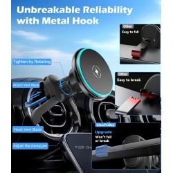 CloudValley 15W Chargeur Support Telephone Voiture pour MagSafe, Compatible avec Les Modèles Mercedes-Benz Classe A/B/C/E/V/G et