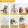 Lot de 6 crochets à ventouse argentés avec porte-serviettes extra solides, réutilisables et amovibles, pour salle de bain, cuisi