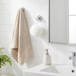 Lot de 6 crochets à ventouse argentés avec porte-serviettes extra solides, réutilisables et amovibles, pour salle de bain, cuisi