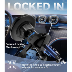 CloudValley Support Telephone Voiture pour MagSafe, Compatible Mercedes-Benz Classe A/B/C/E/V/G Et Audi A1/A2/A3, Doté d'un Aima