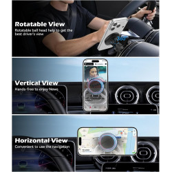 CloudValley Support Telephone Voiture pour MagSafe, Compatible Mercedes-Benz Classe A/B/C/E/V/G Et Audi A1/A2/A3, Doté d'un Aima