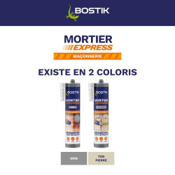 Bostik Mortier Express Gris – Mastic Acrylique Granuleux Prêt à l’Emploi – Aspect Ciment – Réparation de Joints & Fissures – Int